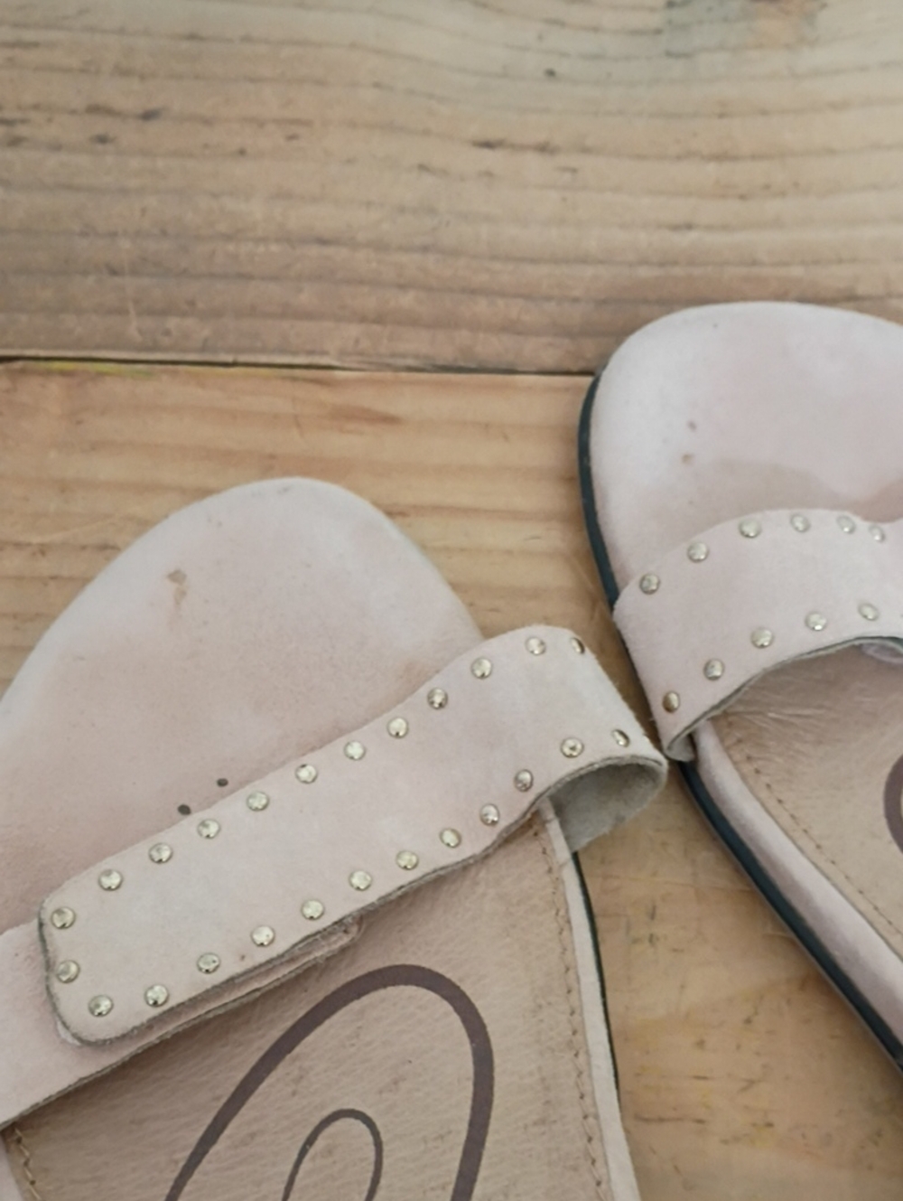 Aetrex Brenda Beaded Pink Suede Adjustable Cross Cross Sandals Size 39 - Picture 9 of 10